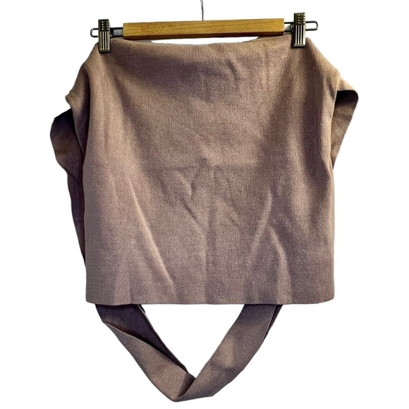 Reitmans Ribbed Top with Crossover Halter Neckline Blush Size XXL - Picture 3 of 8